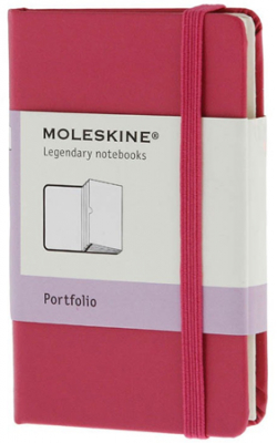 Папка-разделитель A7 Moleskine® XSmall  2 отделения твердая обложка на резиновой застежке розовая