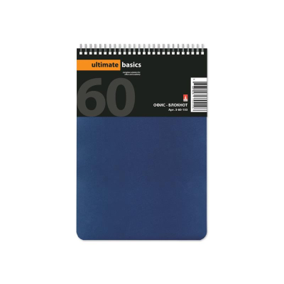 Блокнот A5  60л клетка на гребне BrunoVisconti® пластиковая обложка 'Офис-лайн' синий