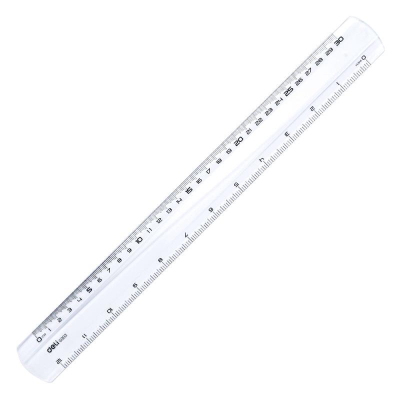 Линейка пластиковая  30см/12" Deli 'Pioneer' двусторонняя шкала в блистере