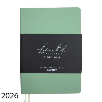 Ежедневник 2026 A5 deVENTE 'Nobile' 352стр тонированный блок гибкая обложка искусственная кожа Soft touch оливковый