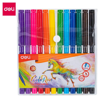 Фломастеры&nbsp;&nbsp;12цв Deli 'ColoRun' в пластиковой упаковке