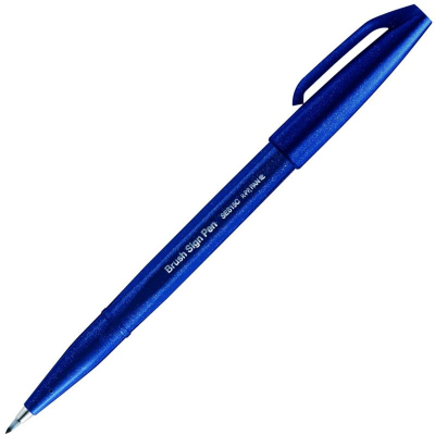 Ручка-кисточка капиллярная художественная Pentel Arts Brush Sign Pen темно-синяя