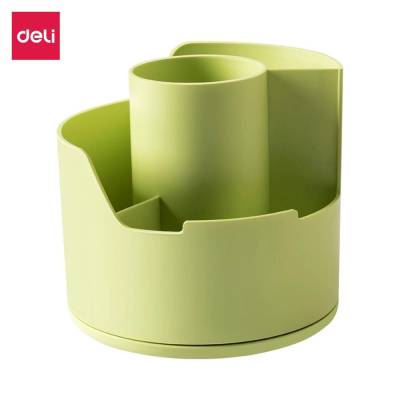 Подставка для принадлежностей Deli 'LonGreen'&nbsp;&nbsp;4 отделения&nbsp;&nbsp;ø-12х11см PCR вращающаяся зеленая