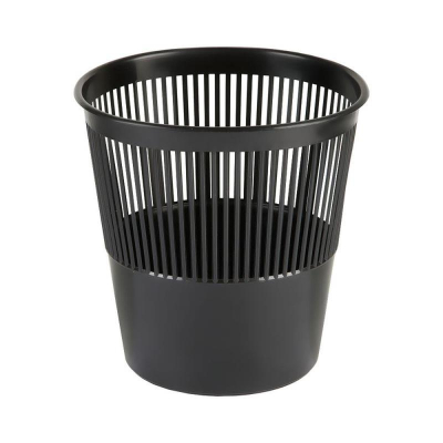 Корзина для бумаг пластиковая&nbsp;&nbsp;9л СТАММ&nbsp;&nbsp;сетчатая черная
