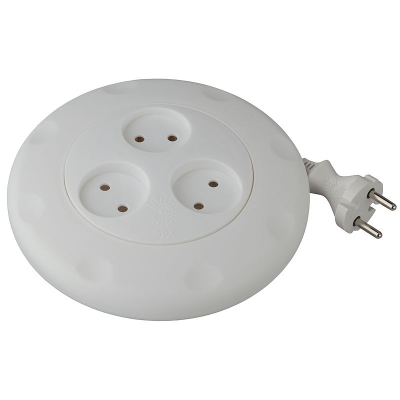 Удлинитель-рулетка сетевой ЭРА Calypso 3 розетки/3.0м 2200Вт белый