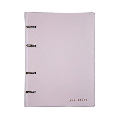 Тетрадь A5&nbsp;&nbsp;80л клетка на кольцах deVENTE 'Esthetics' гибкая обложка искусственная кожа лавандово-пепельная