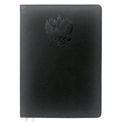 Записная книжка A4  64л клетка deVENTE 'Emblem' тонированный блок искусственная кожа черная
