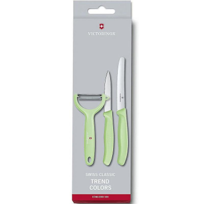 Набор кухонных ножей Victorinox 'Swiss Classic Kitchen' Trend Colors  3шт светло-зеленый