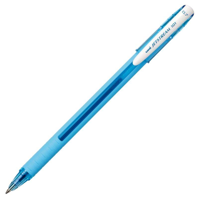 Роллер Uni-Ball 0.7мм Jetstream-101 Fancy Colour с резиновой манжетой голубой корпус синий