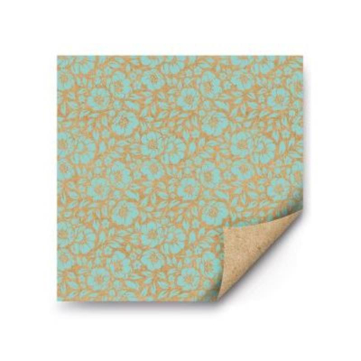 Бумага упаковочная  67.4х97.4см 'Цветы бирюзовые'