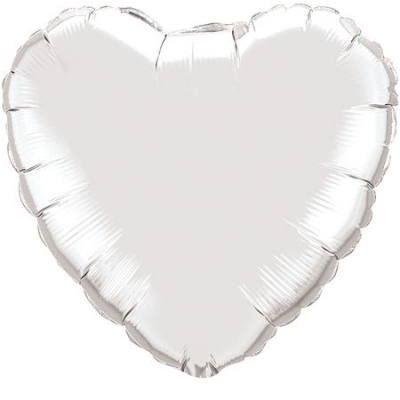 Шар воздушный фольгированный Сердце серебряный Flex Metal 10см