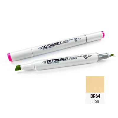 Маркер художественный спиртовой Sketchmarker лев двусторонний