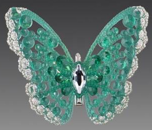 Бабочка на прищепке  9х7.5см 'Эдем' изумрудная