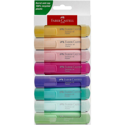 Текст-маркеры Faber-Castell '46 Pastel' 1-5.0мм  8цв в картонном блистере