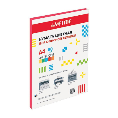 Бумага цветная A4 deVENTE  80г яркая красная  20л