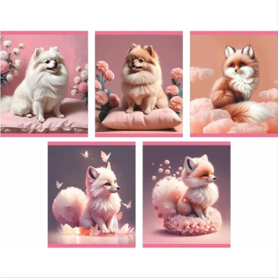 Тетрадь A5&nbsp;&nbsp;48л клетка на скрепке Lamark картонная обложка ВД-лак 'Зефирка' 5 дизайнов