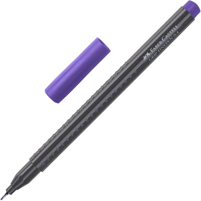 Ручка капиллярная Faber-Castell 'Grip Finepen' 0.4мм трехгранный корпус сине-фиолетовая