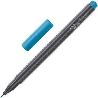 Ручка капиллярная Faber-Castell 'Grip Finepen' 0.4мм трехгранный корпус кобальтово-бирюзовая