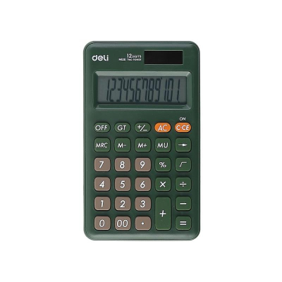 Калькулятор карманный Deli 12 разрядов DP GT 68х115х10мм 70г зеленый корпус