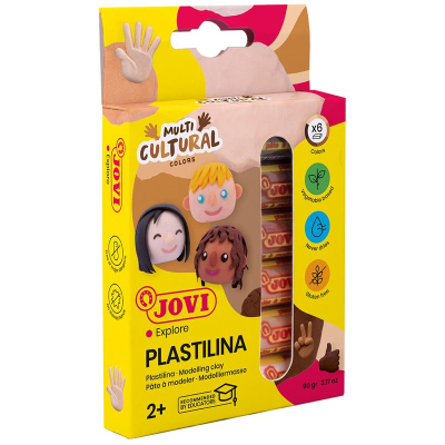 Пластилин растительный  6цв   90г Jovi телесные цвета в картонной коробке