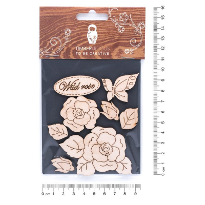 Заготовки для декорирования деревянные Timberlicious 'Flowers №11' 10х14см 8шт фанера