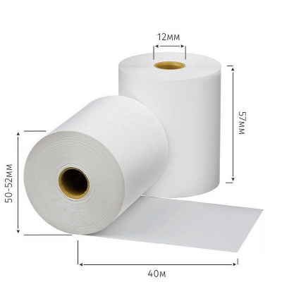 Ролик для касс и калькуляторов термобумага 57х 50х12мм 40м