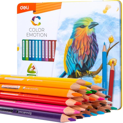 Карандаши&nbsp;&nbsp;24цв Deli 'Color Emotion' трехгранные в металлической коробке