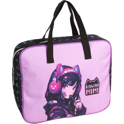 Папка для уроков ИЗО и технологии deVENTE 36x28x8см полиэстер на молнии 'Kawaii Mimi'