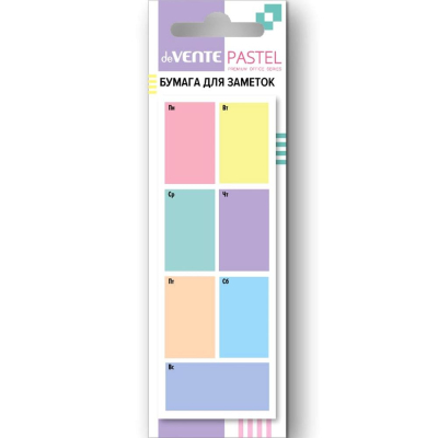 Липкий блок-планер deVENTE 'Неделя' 40х110мм&nbsp;&nbsp;40л 'Pastel' в блистере