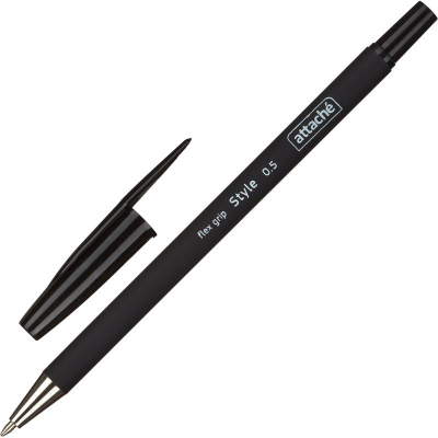 Ручка шариковая Attache 0.5мм 'Style flex grip' черная