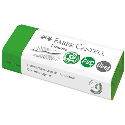 Ластик пластиковый для карандаша Faber-Castell Dust- Free 62х22х12мм зеленый