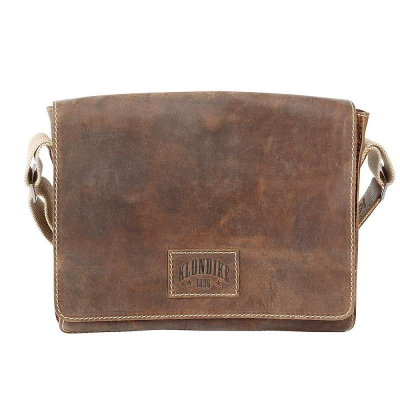 Сумка Klondike 1896® 30х25х7см 'Native' 2 отдела с ремнем кожа коричневая