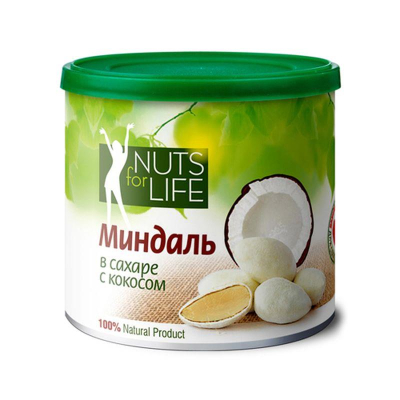 Орех миндаль обжаренный в сахаре с кокосом NUTS for LIFE 115г