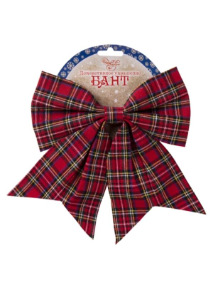 Бант 21см текстиль клетка