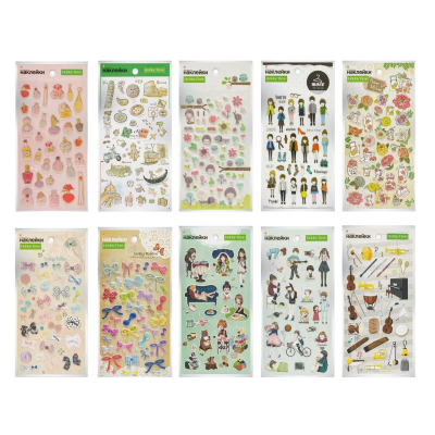 Наклейки декоративные бумажные объемные Hobby Time 'Мир девочек' 10 видов ассорти