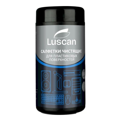 Салфетки для очистки пластиковых поверхностей Luscan повышенной плотности 100шт в тубе