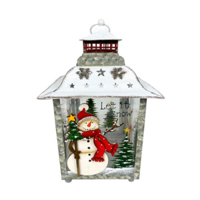 Фонарь рождественский 18х18х29см 'Пусть идет снег' металл/стекло