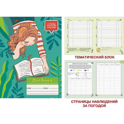 Дневник 1-4 класс Unnika land® твердая матовая обложка выборочный лак 'Мир вокруг' Дизайн 7