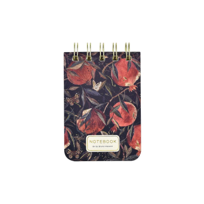 Блокнот A7 100л линейка на гребне BrunoVisconti® 'Cute Journal' картонная Soft Touch обложка фольга золото 'Flora' Гранат