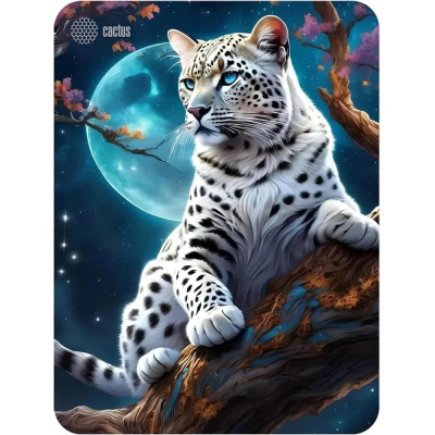 Коврик для мыши с текстильным покрытием Cactus 300х400х3мм 'Snow Leopard'