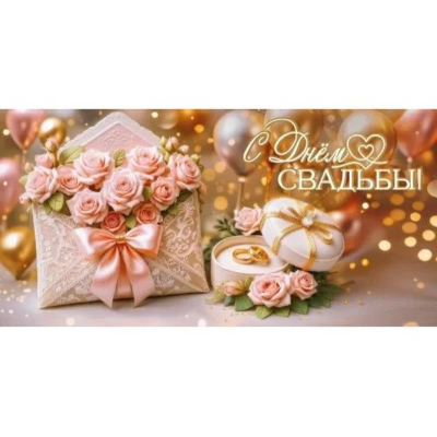 Конверт для денег Праздник 'С Днем Свадьбы'