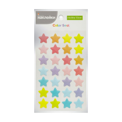 Наклейки декоративные бумажные объемные Hobby Time 'Звезды и круги'  8 видов ассорти
