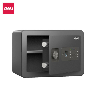 Сейф коммерческий Deli  350х250х250мм  8.2кг биометрический +электронный кодовый замок черный
