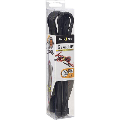 Стяжка Nite Ize Gear Tie® 18" - 45.7см&nbsp;&nbsp;6шт черная