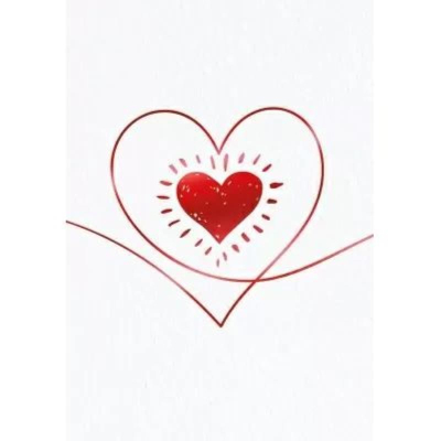 Бирка для упаковки картонная 55х79мм без надписи с сердечком