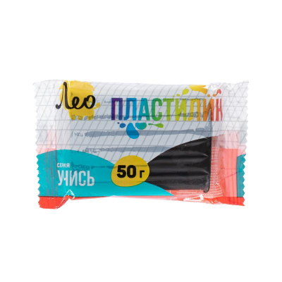 Пластилин в брусках Лео 'Учись'  50г черный