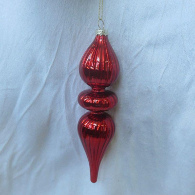 Капля 15х8см фигурная красная стекло