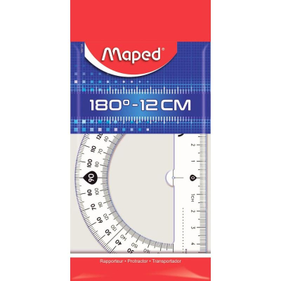 Транспортир 180°/12см Maped 'Essentials' с непачкающимся краем