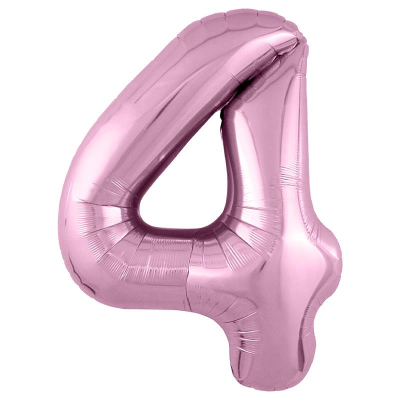 Шар воздушный фольгированный Цифра '4' розовый фламинго Slim Agura 102см