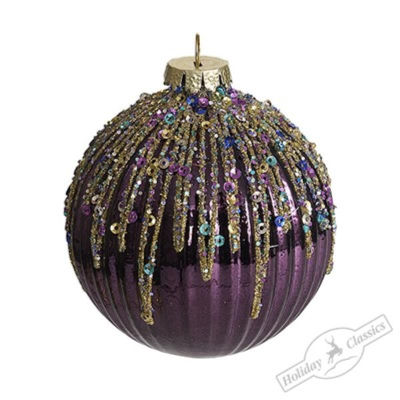 Шар  80мм фиолетовый 'Праздничный фейерверк' стекло